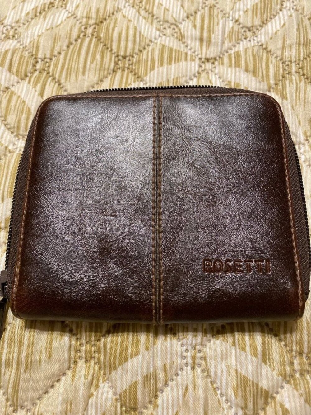 Rosetti Brown Faux Leather Zip-Around Wallet